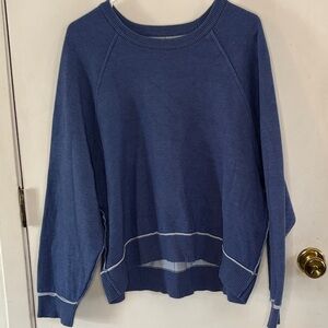 Pilcro Oaklyn blue raglan sleeves crewneck sweatshirt light blue trim Size XL